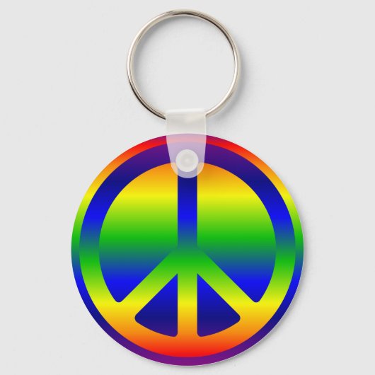 Regenboog Gradiënt Vredessymbool Sleutelhanger (Voorkant)