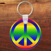 Regenboog Gradiënt Vredessymbool Sleutelhanger (Voorkant)