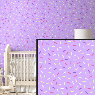 Regenboog Groen Geel Rood Sprinkles, op Paarse Behang