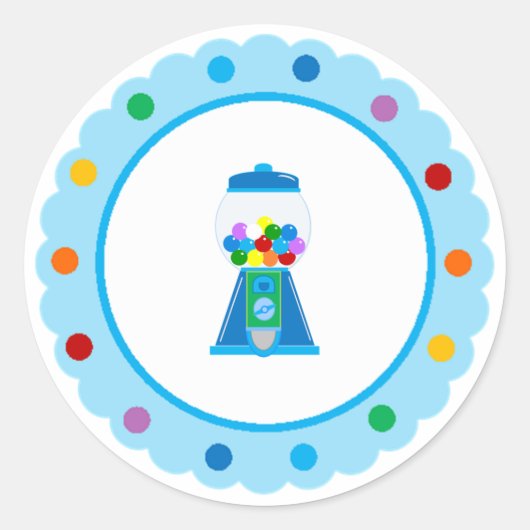 Regenboog Gumball partij stickers (Voorkant)