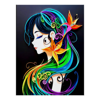 Regenboog haar droom. perfect poster