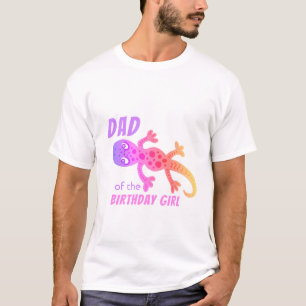 Regenboog hagedis gekko vader van verjaardag meisj t-shirt