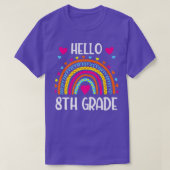 Regenboog Hallo achtste graad Shirt 8e graad terug (Design voorkant)