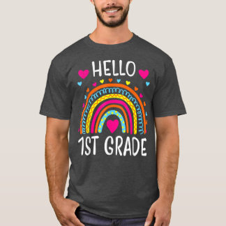 Regenboog Hallo eerste graad terug naar schoollera T-shirt