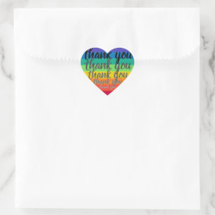 Regenboog hart DANK JE Sticker