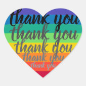 Regenboog hart DANK JE Sticker (Voorkant)