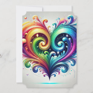 Regenboog Hart Draaiende Helder Kleuren Kaart