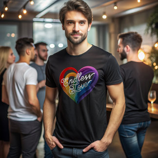 Regenboog hart eindeloze liefde t-shirt