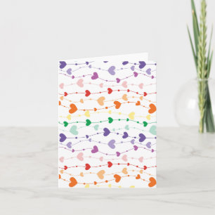 Regenboog Hart Guirlande Patroon Liefdes Strings B Kaart