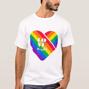 Regenboog Hart Knop voor Pride T-shirt