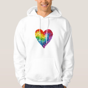 Regenboog Hart Mozaïek Queer Pride HBT Love LGBTQ Hoodie