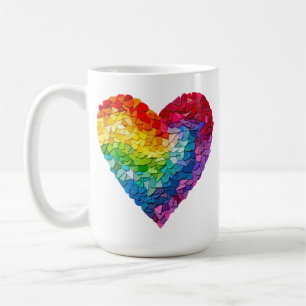 Regenboog Hart Mozaïek Queer Pride HBT Love LGBTQ Koffiemok