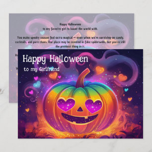 🌈🎃 Regenboog Hart‑Ogen Pompoen kaart