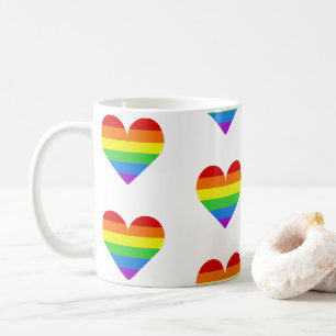 Regenboog Hart Patroon Mok