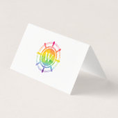 Regenboog Hart Touw Nautische LGBT Trouwplaats Kaart (Achterkant)