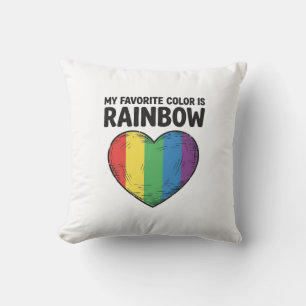 Regenboog Hart Vintage Gravure Favoriete Kleur Ove Kussen
