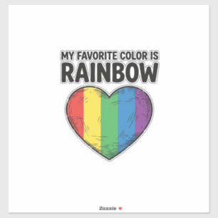 Regenboog Hart Vintage Gravure Favoriete Kleur Shi Sticker