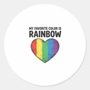 Regenboog Hart Vintage Gravure Favoriete Kleur T-S Ronde Sticker