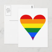 Regenboog Hart Vlag Funky Briefkaart (Voorkant / Achterkant)