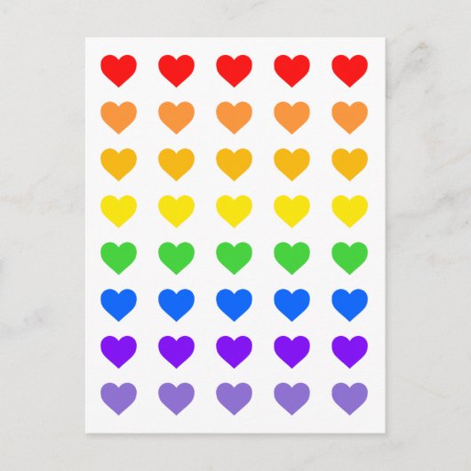 Regenboog Harten  Briefkaart (Voorkant)