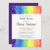 Regenboog harten bruids douche uitnodiging (Voorkant / Achterkant)