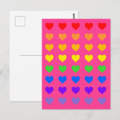 Regenboog Harten Diep Roze Briefkaart (Voorkant / Achterkant)