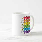 Regenboog, harten en wolken - Herhaalde trots Koffiemok (Voorkant rechts)