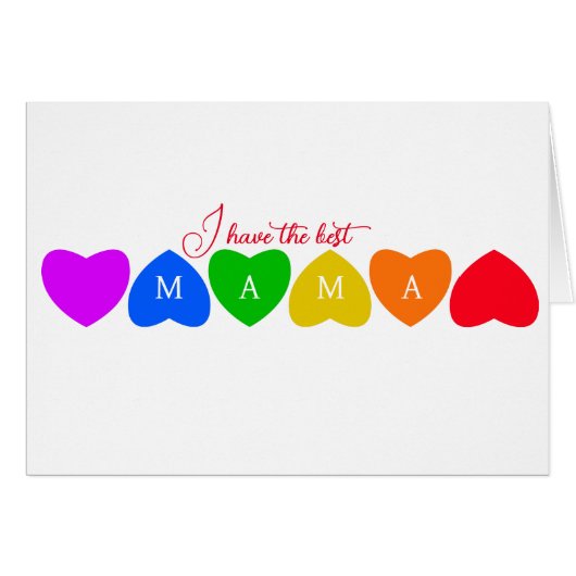 Regenboog Harten gepersonaliseerde Mama (Voorkant Horizontaal)