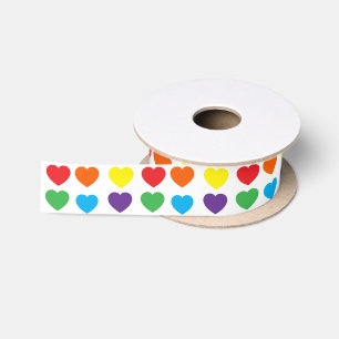 Regenboog Harten Patroon Lint