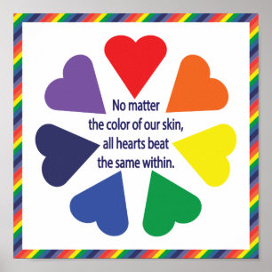 Regenboog Harten Poster