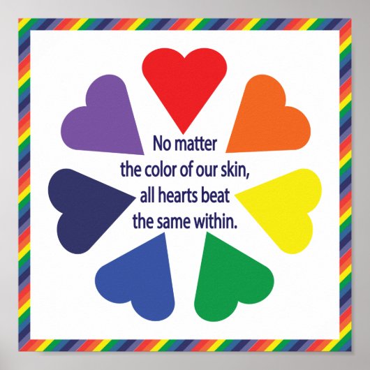 Regenboog Harten Poster (Voorkant)