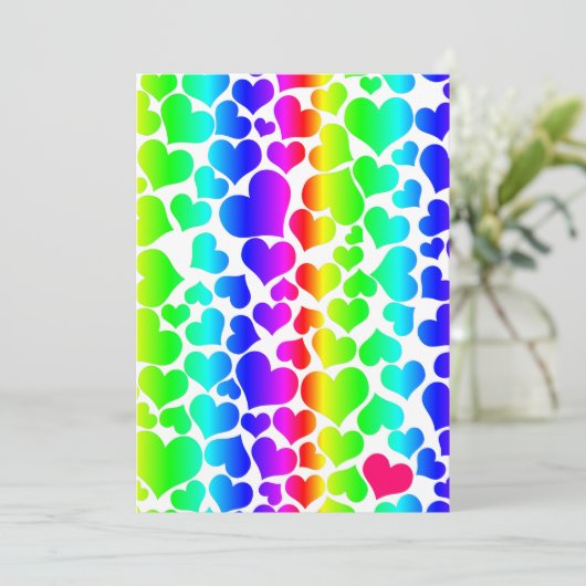 regenboog harten trots kaart (Staand voorkant)