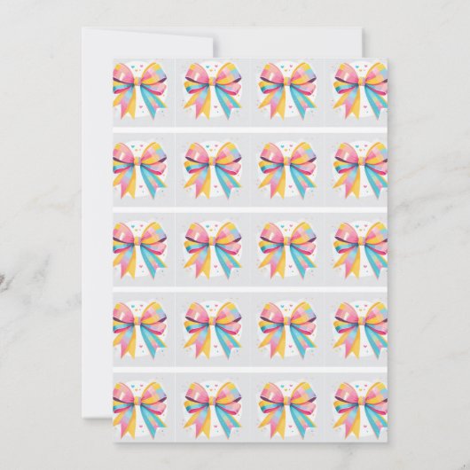 Regenboog Hartjes Boog Baby Shower Kaart (Achterkant)