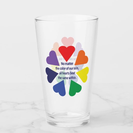 Regenboog Hartjes Glas (Voorkant)