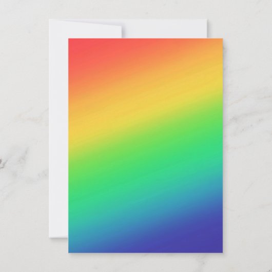 Regenboog hartslag | Krabbel Hart Bruiloft Kaart (Achterkant)