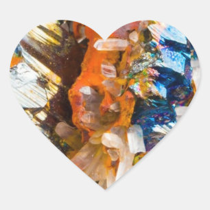 Regenboog Hematiet Kristal Iridiscerende Edelsteen Hart Sticker