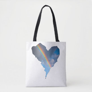 Regenboog Hemel Hart Tote Tas | Dromerige Natuur C