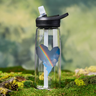 Regenboog Hemel Hart Tote Tas | Dromerige Natuur C Waterfles
