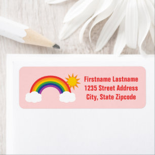 Regenboog Hemel Licht Roze Retouradres Etiket