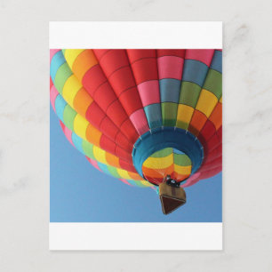 Regenboog Hete Luchtballon met Mand Briefkaart
