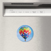 Regenboog heteluchtballon magneet (Insitu (Vaatwasser))
