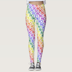 Regenboog Ho Ho Ho Patroon Leggings