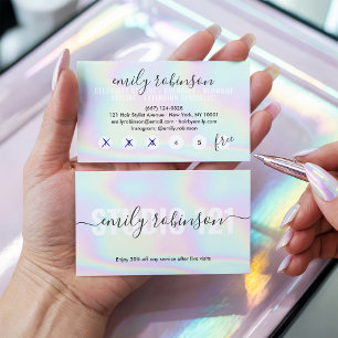 Regenboog holografische eenhoorn script punch cirk klantenkaartje