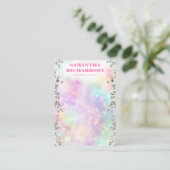 Regenboog Holografische Sieraden Zilveren Display Visitekaartje (Staand voorkant)