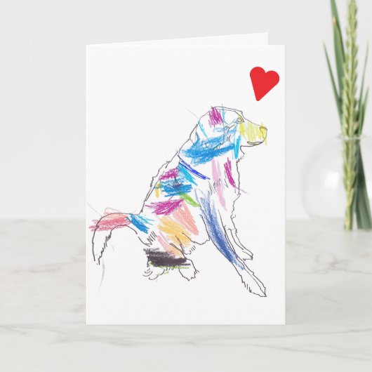 Regenboog Hond Gelukkige Valentijnsdag ! Kaart (Voorkant)