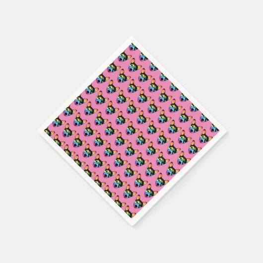 Regenboog Hond, papieren servetten (Hoek)