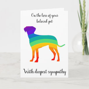 Regenboog hond silhouet foto huisdier sympathie ka feestdagen kaart