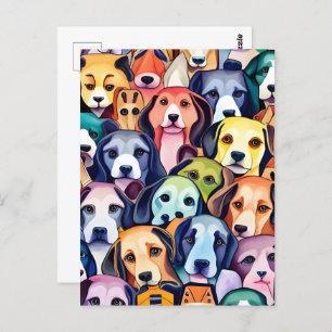 Regenboog Honden, Postcrossing Briefkaart