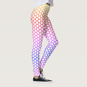 regenboog honingraatpatroon leggings