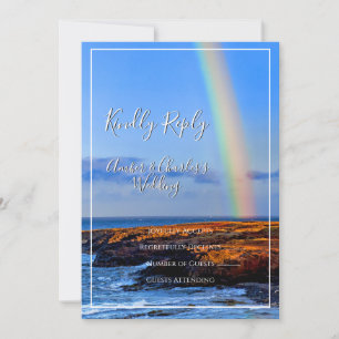 Regenboog, Hope & Happiness, bruiloft, RSVP Kaart